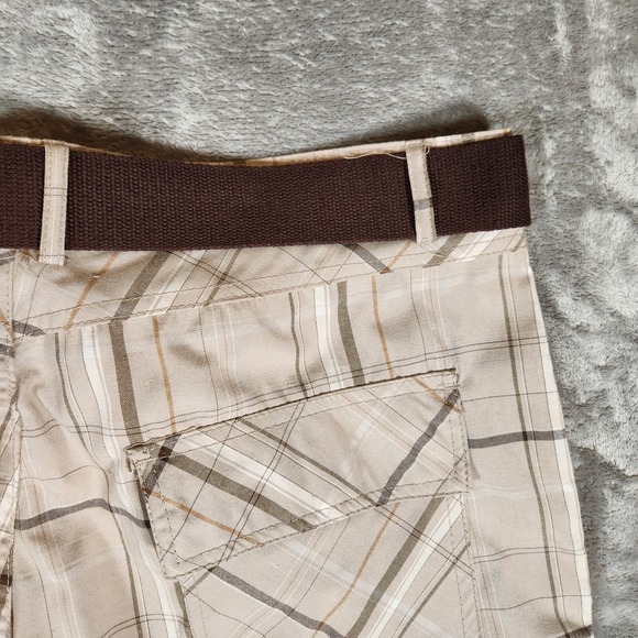 Swiss Cross Men's Casual Shorts 40X12‎ w/ Belt Plaid Beige Pack-39 NWT - Picture 15 of 16